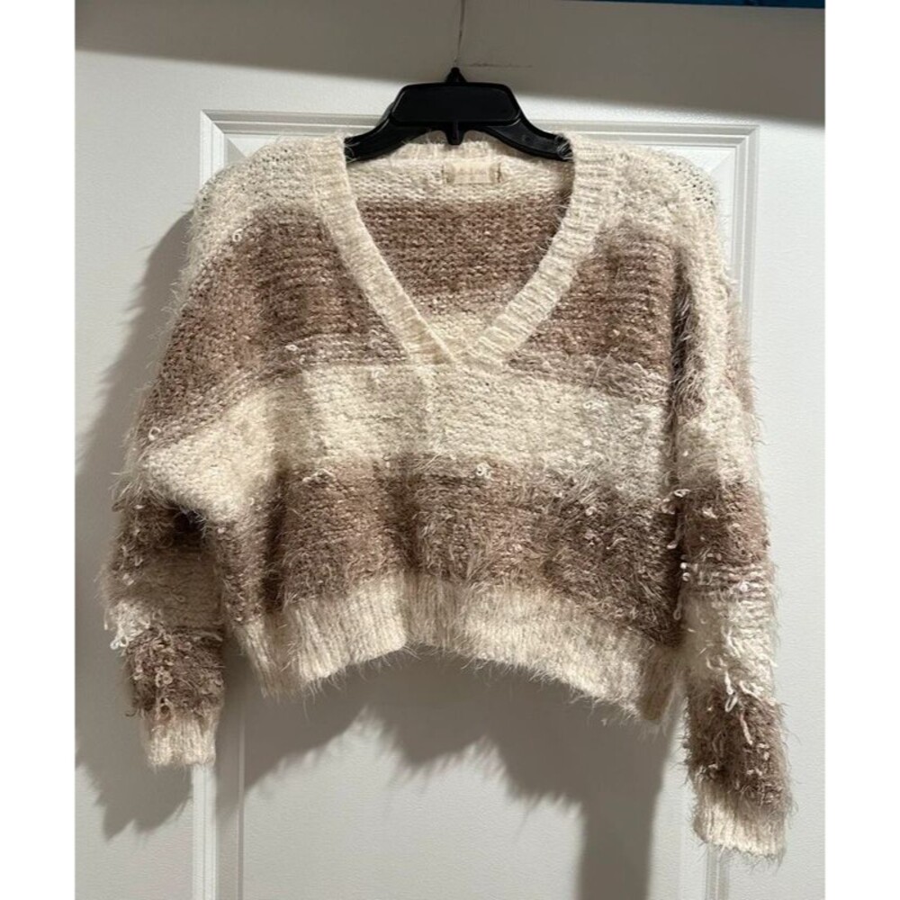 Altar’d State V-Neck Cropped Sweater